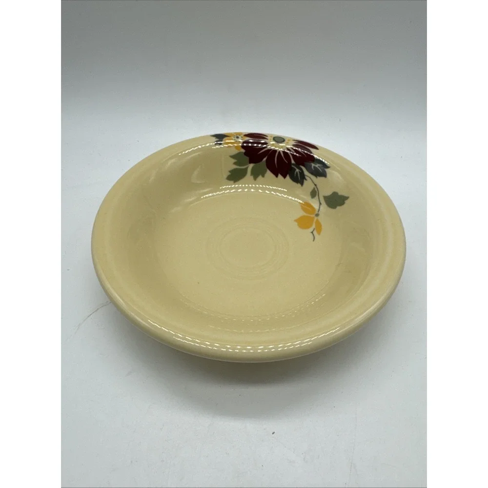 Fiesta Ivory Fruit Bowl HLCCA Clematis Floral Design Art Deco Bowl HLCC
